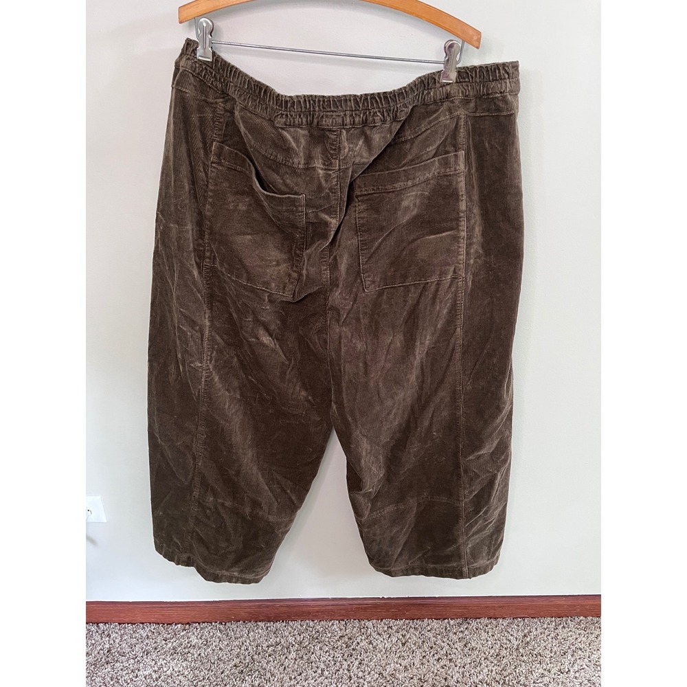 Pilcro Moss Green Corduroy Wide Leg Pull On Pants Plus Size 2X New - Picture 4 of 9